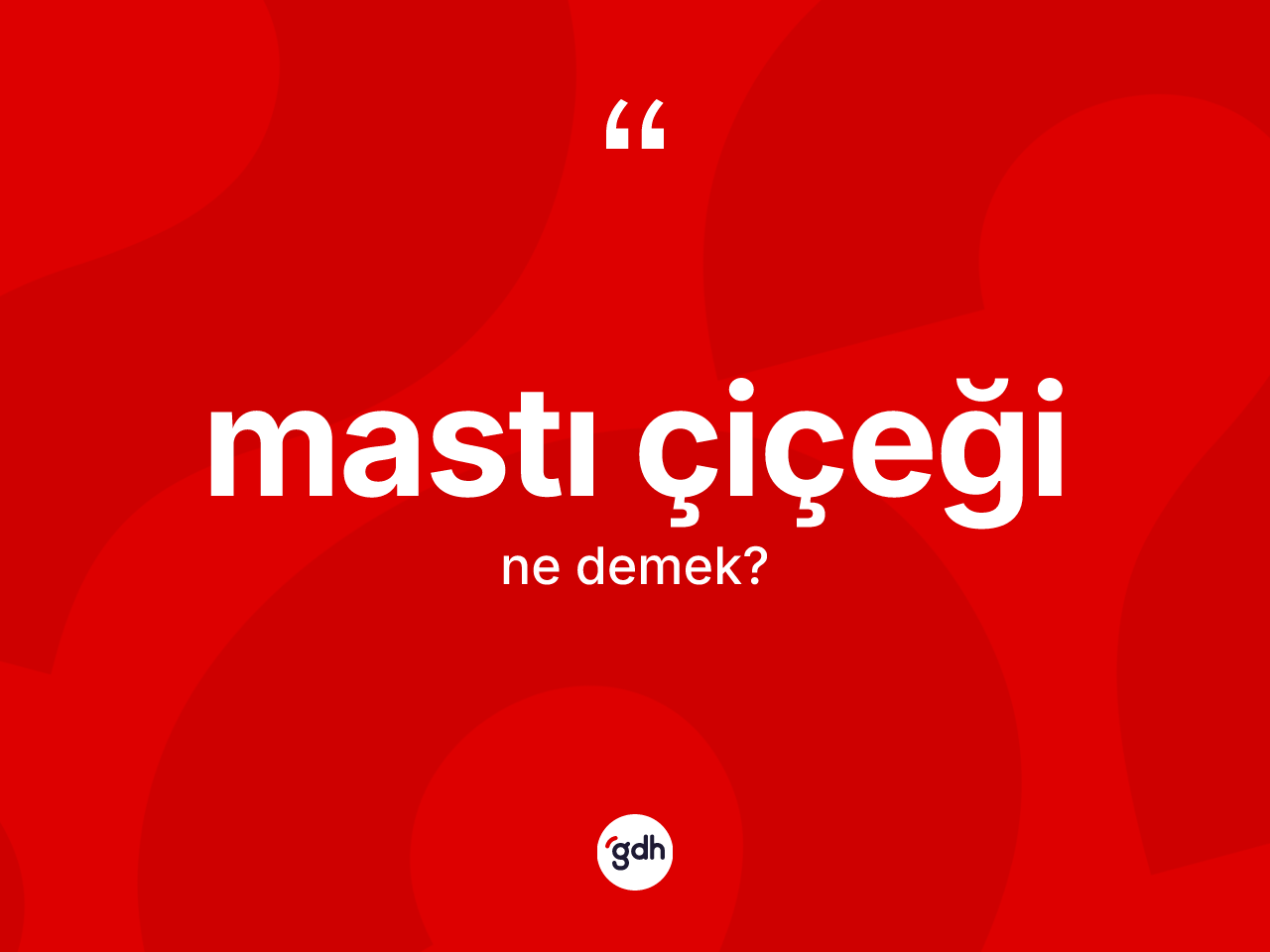 Mastı çiçeği kelimesinin sözlükteki tanımı nedir? Mastı çiçeğinin TDK'ya göre anlamı nedir?