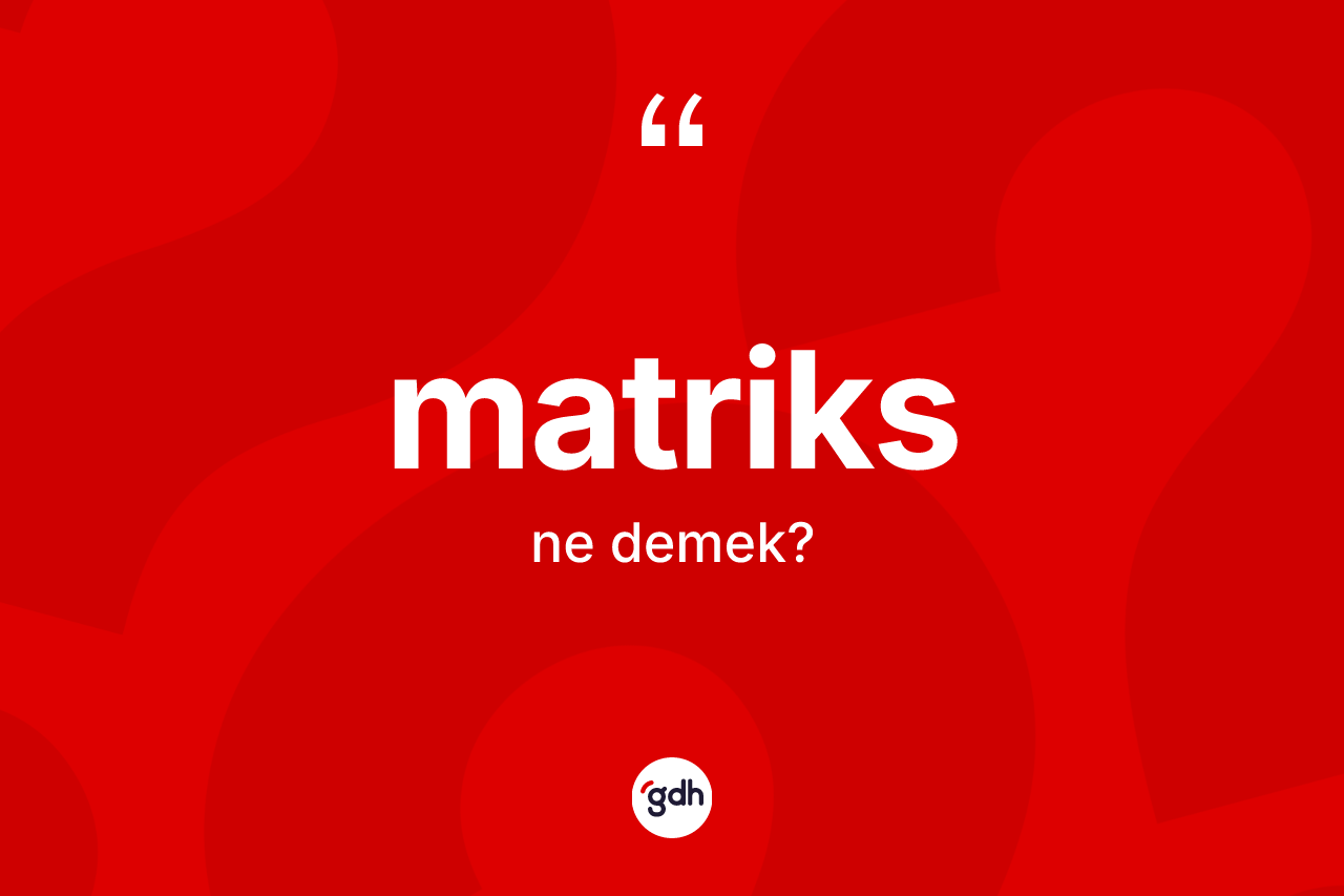 Matriks kelimesinin sözlükteki tanımı nedir? Matriksin TDK'ya göre anlamı nedir?
