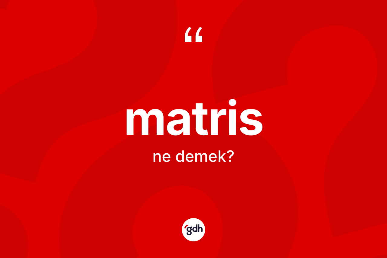 Matris ne demek? Matrisin TDK'ya göre anlamı nedir?