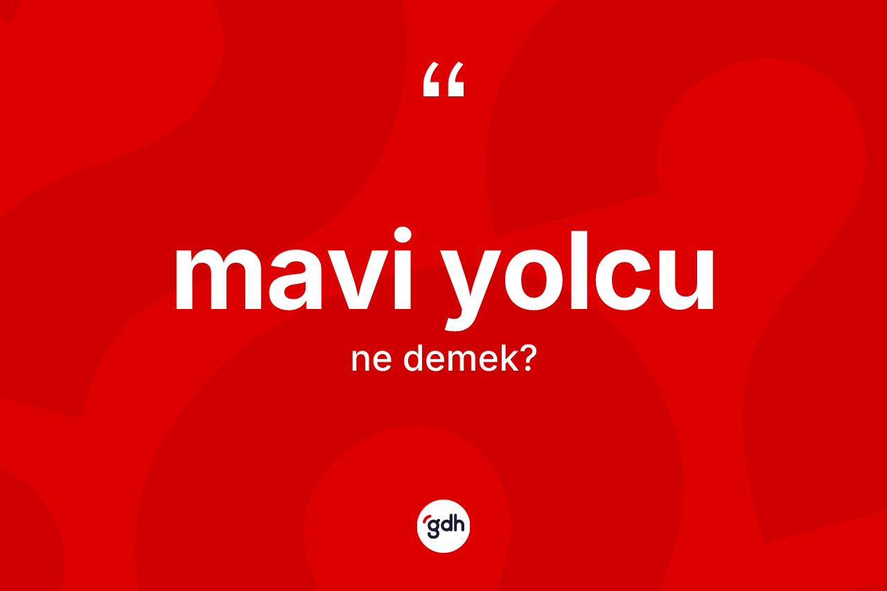 Mavi yolcu kelimesinin anlamı nedir? Mavi yolcunun TDK'ya göre anlamı nedir?
