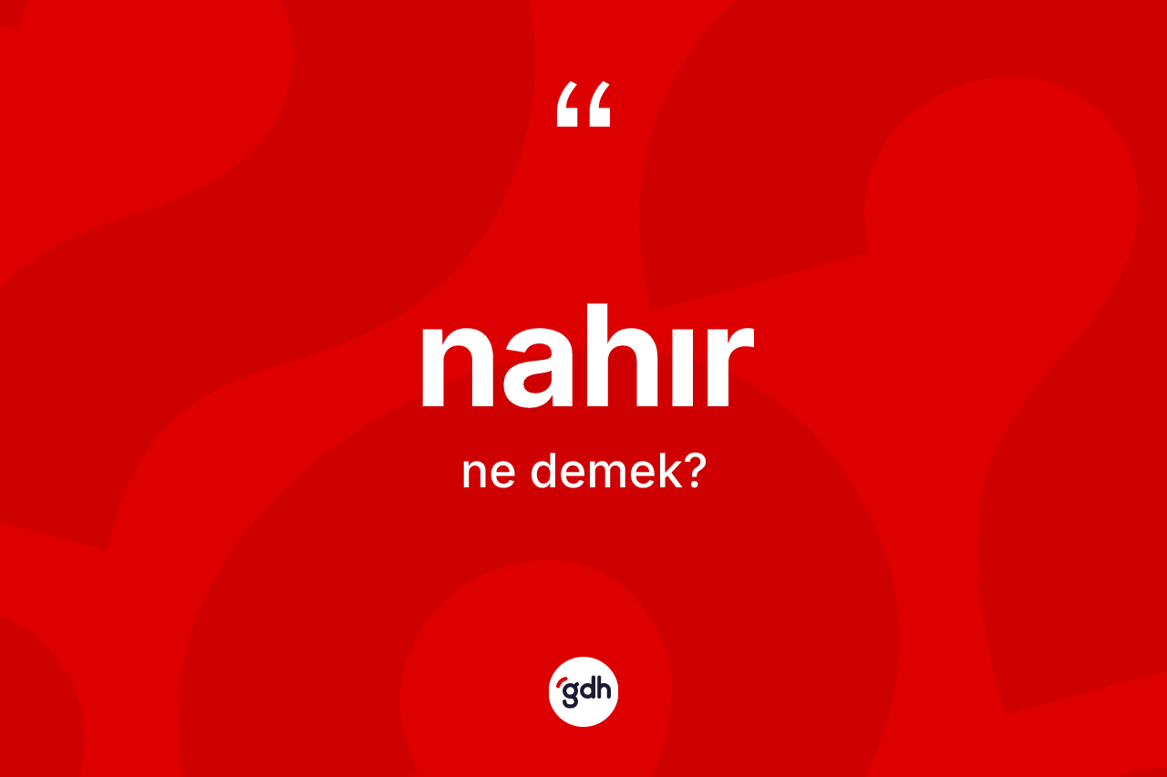 Nahır kelimesinin tanımı nedir? Nahırın sözlükteki anlamı nedir?