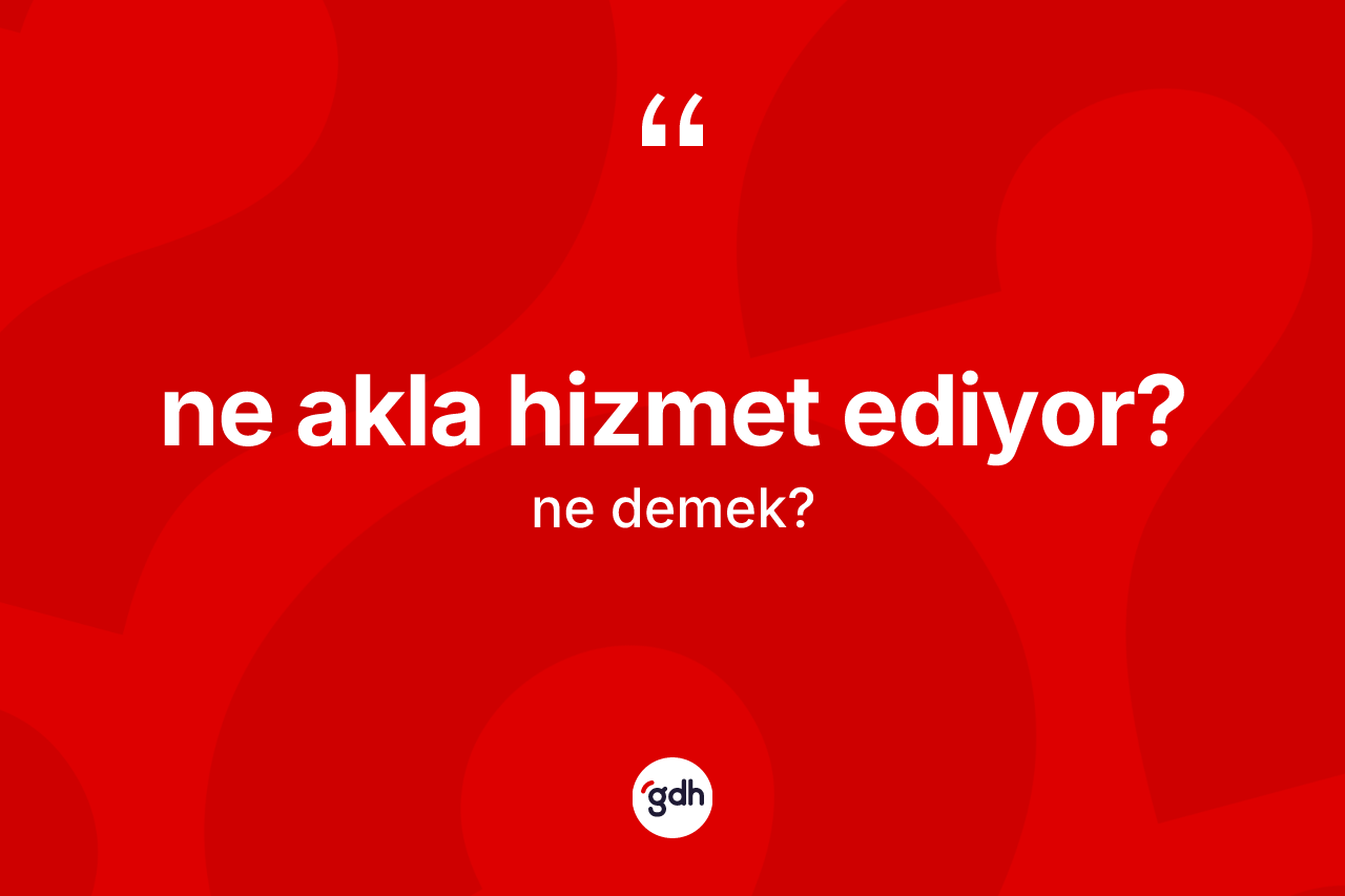 Ne akla hizmet ediyor? ifadesinin sözlükteki anlamı nedir? Ne akla hizmet ediyor? sözünün TDK'ya göre anlamı nedir?