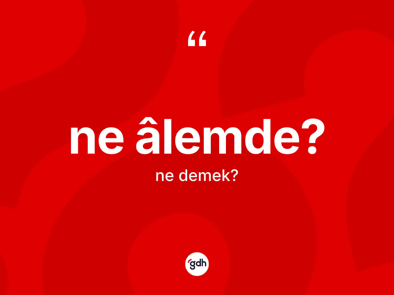 Ne âlemde? ifadesinin sözlükteki anlamı nedir? Ne âlemde? ifadesinin TDK anlamı nedir?