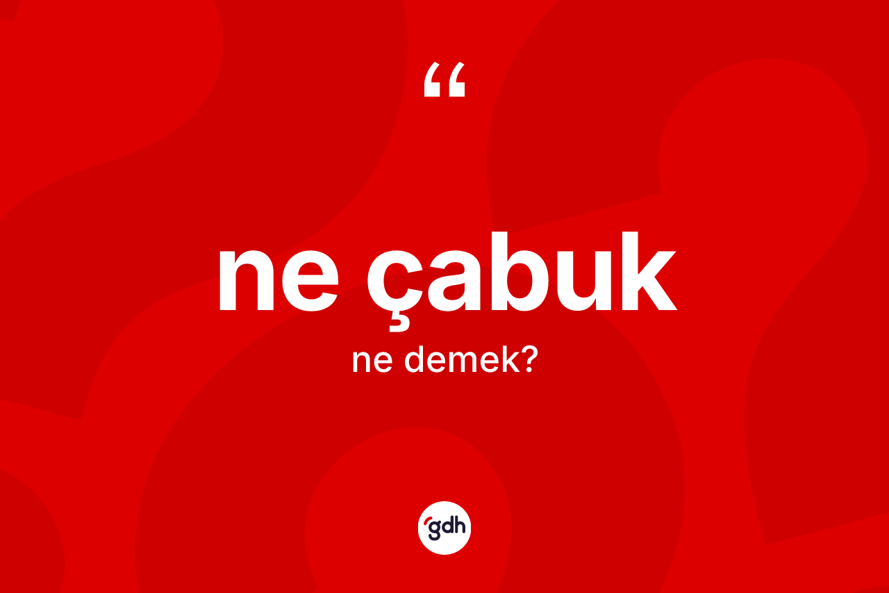 Ne çabuk  kelimesinin tanımı nedir? Ne çabuk un kısaca tanımı nedir?