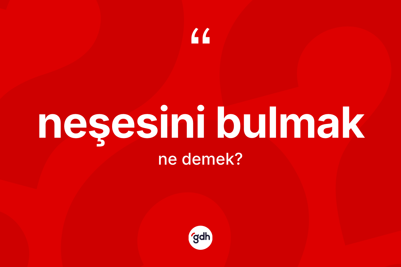 Neşesini bulmak ifadesinin sözlükteki anlamı nedir? Neşesini bulmak sözünün TDK tanımı nedir?