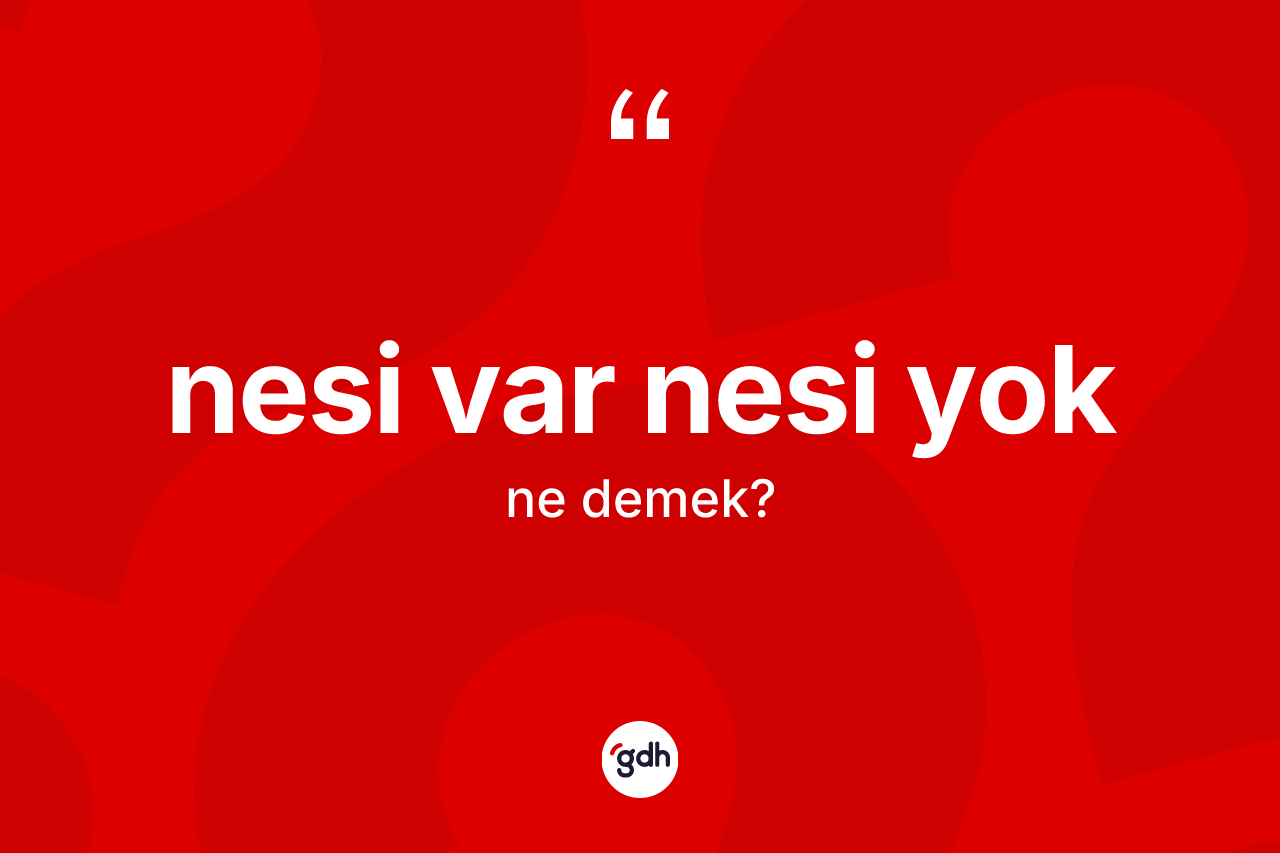 Nesi var nesi yok ifadesinin tanımı nedir? Nesi var nesi yok ifadesinin TDK anlamı nedir?