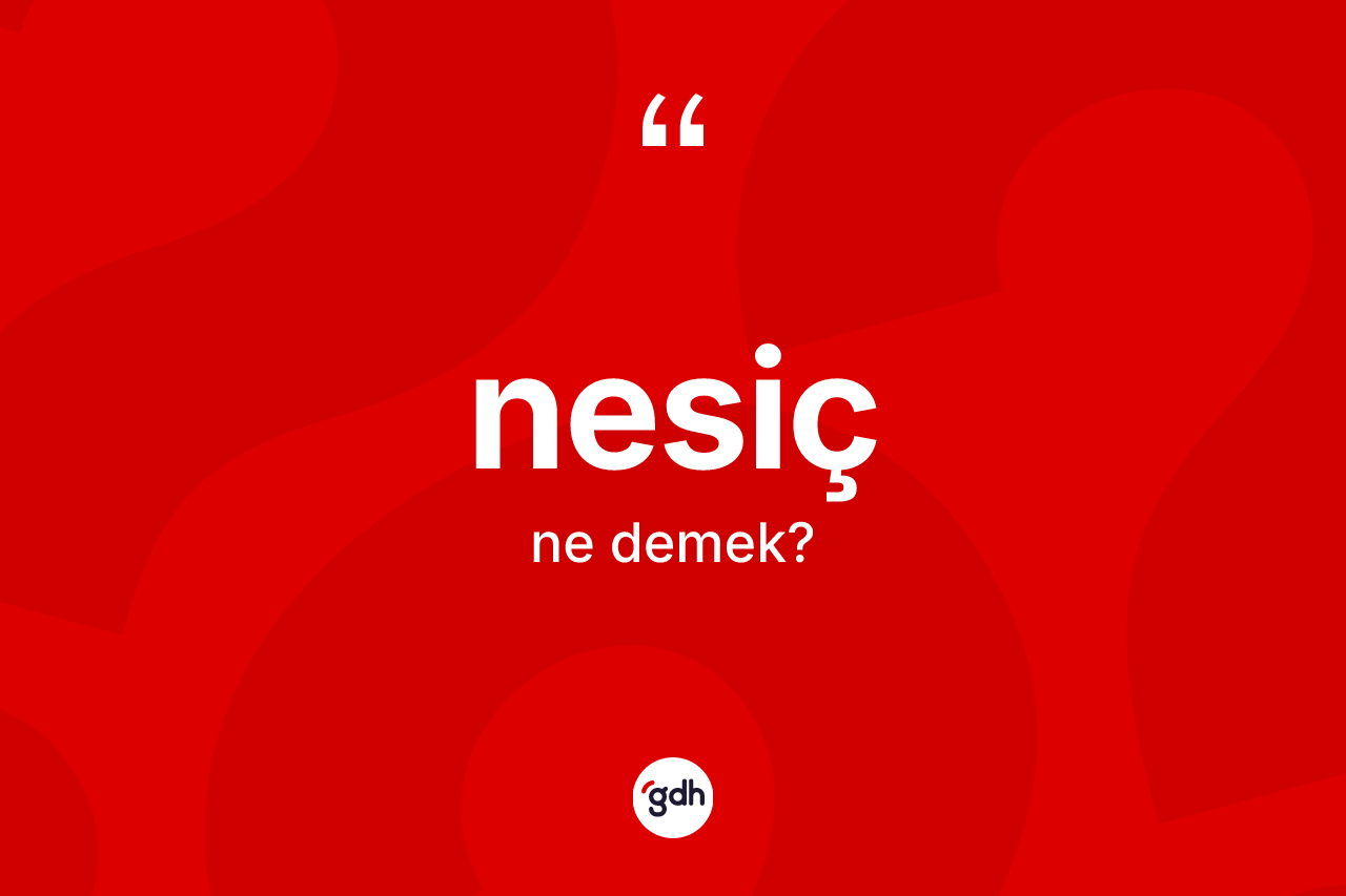 Nesiç kelimesinin sözlükteki tanımı nedir? Nesiç kelimesinin TDK anlamı nedir?