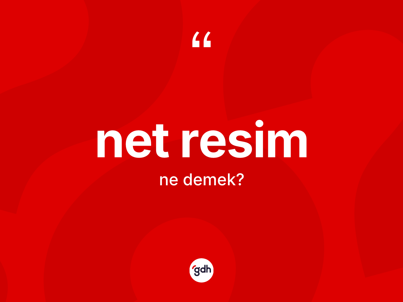 Net resim nedir? Net resimin TDK'ya göre anlamı nedir?