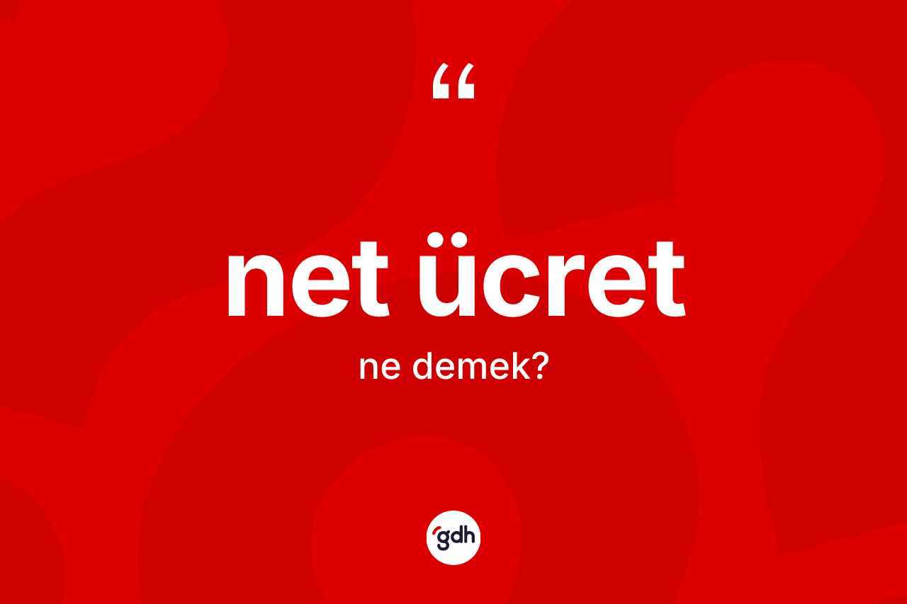 Net ücret kelimesinin tanımı nedir? Net ücretin TDK'ya göre anlamı nedir?