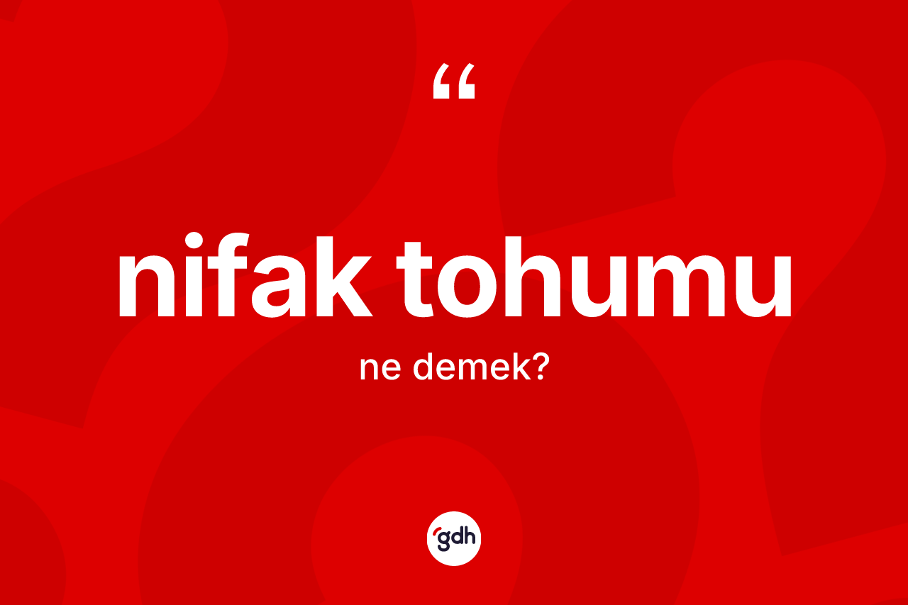 Nifak tohumu kelimesi nedir? Nifak tohumunun TDK'ya göre anlamı nedir?