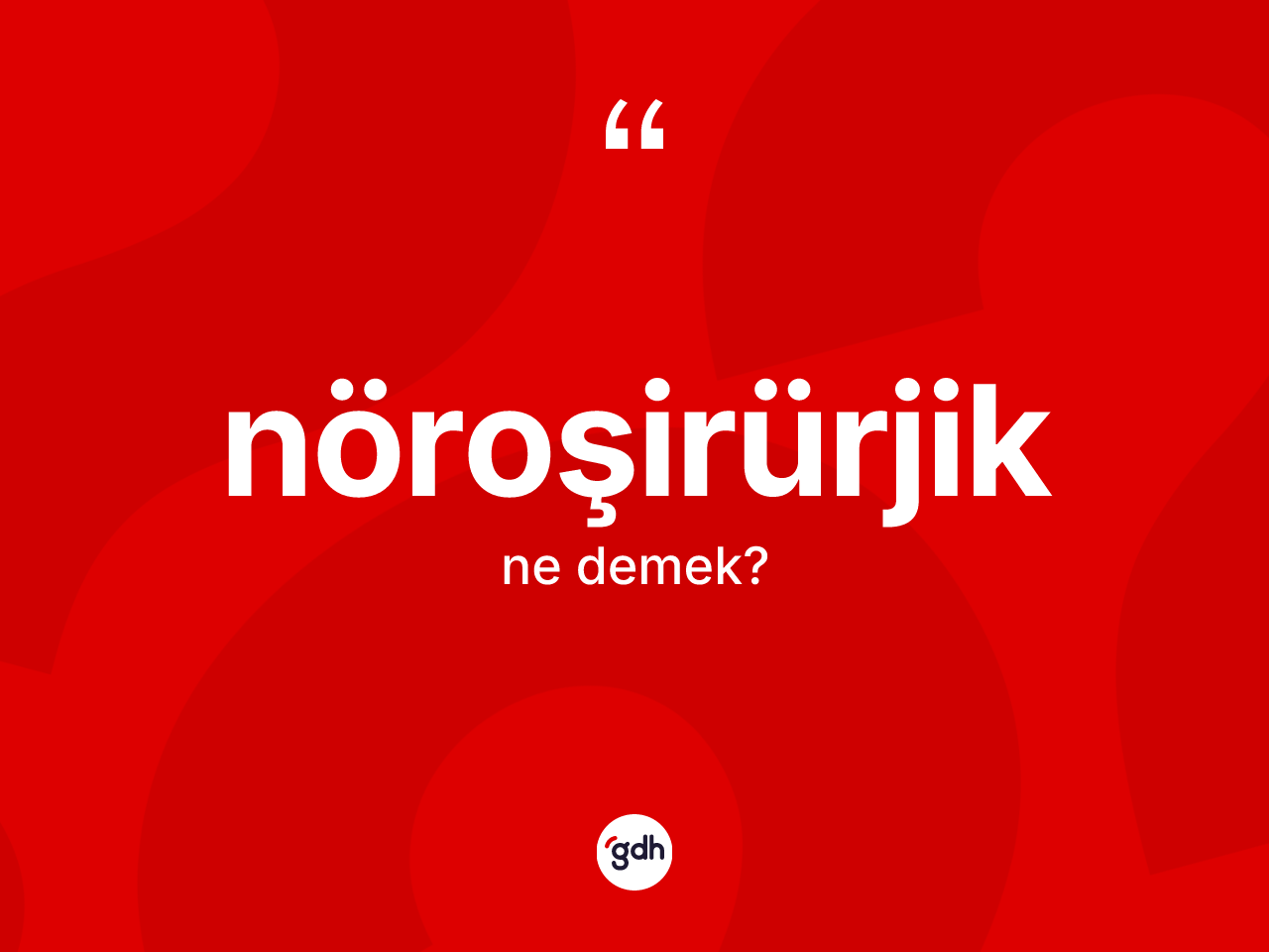 Nöroşirürjik kelimesinin anlamı nedir? Nöroşirürjiğin TDK'ya göre anlamı nedir?