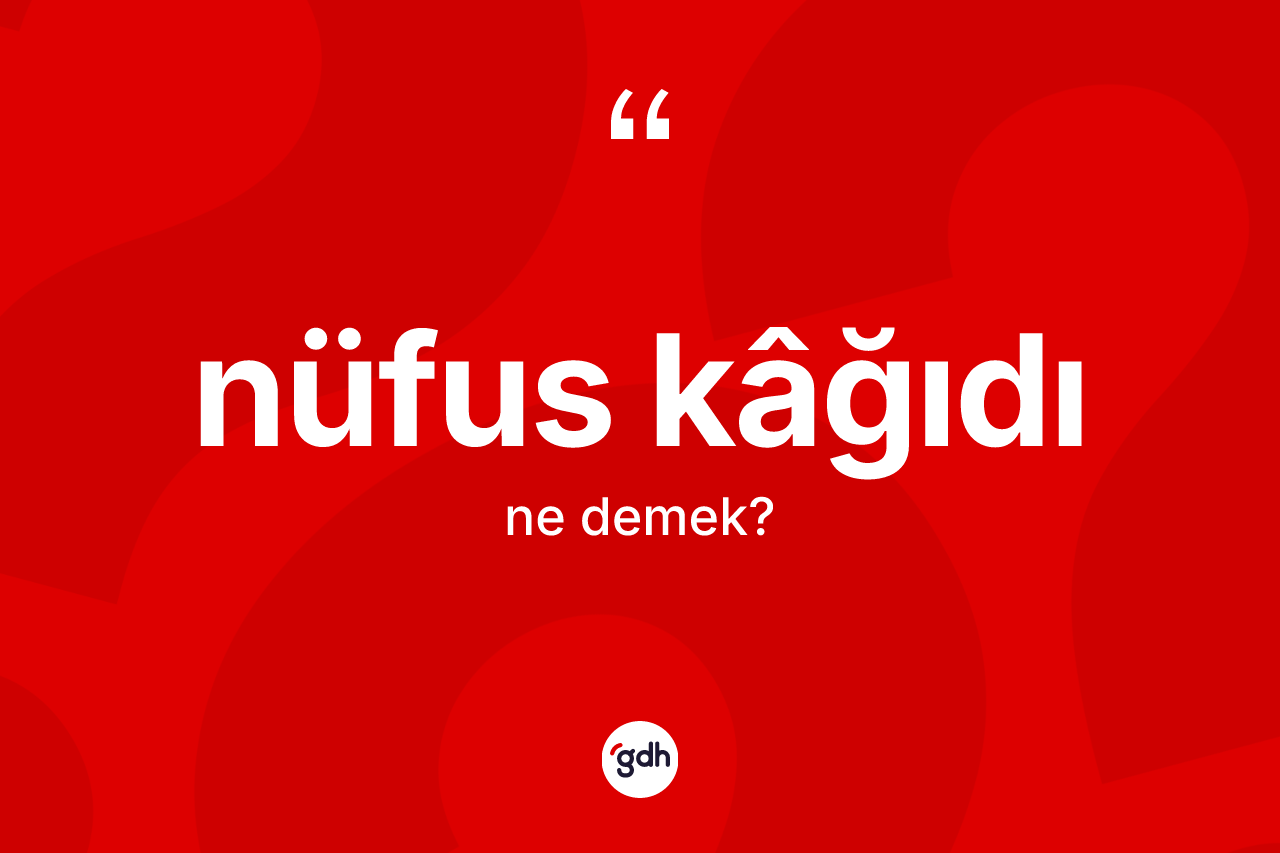 Nüfus kâğıdı kelimesinin anlamı nedir? Nüfus kâğıdı kelimesinin kaç farklı anlamı var?