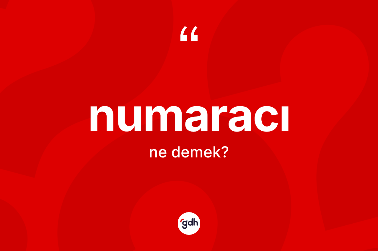 Numaracı kelimesinin tanımı nedir? Numaracı kelimesinin kaç farklı anlamı var?