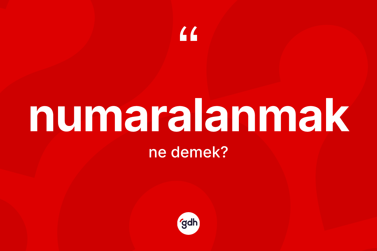 Numaralanmak nedir? Numaralanmağın TDK'ya göre anlamı nedir?