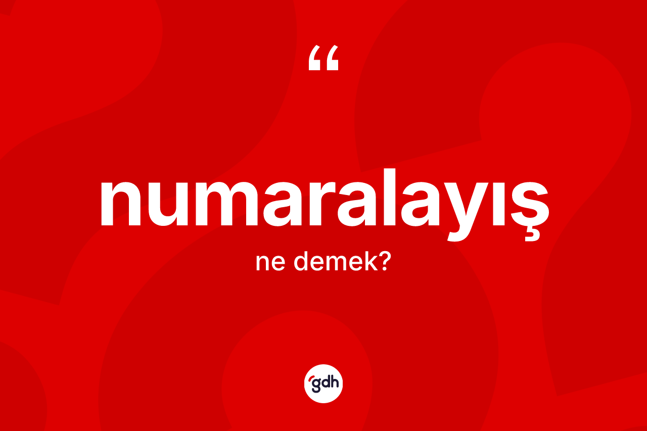 Numaralayış kelimesinin anlamı nedir? Numaralayış kelimesinin TDK'ya göre açıklaması nedir?