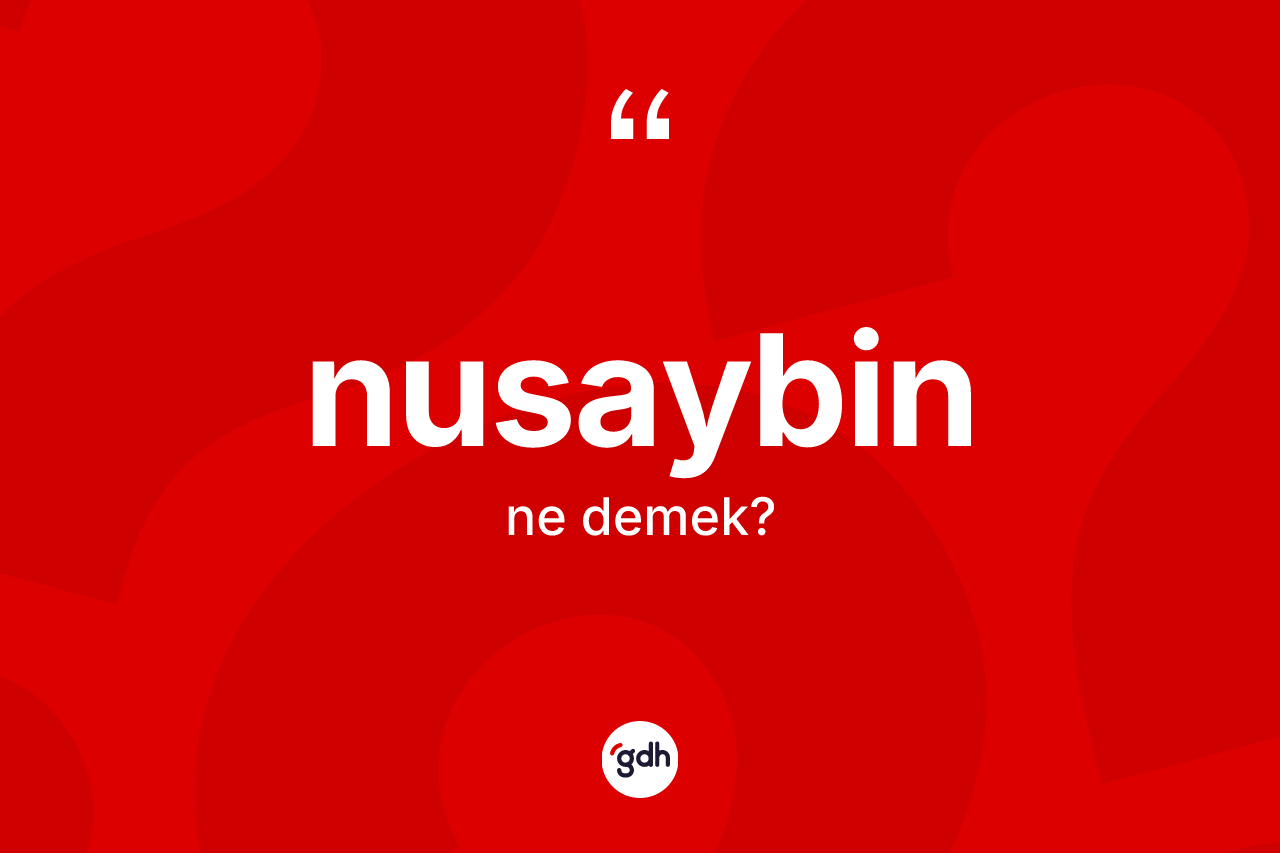 Nusaybin kelimesinin anlamı nedir? Nusaybin'in TDK'ya göre anlamı nedir?