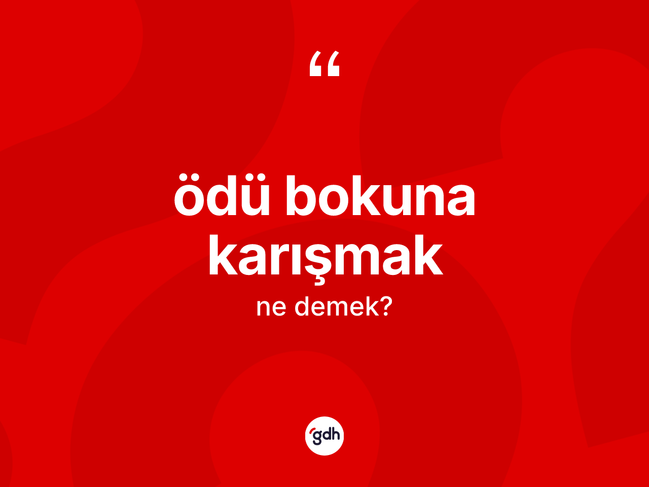 Ödü bokuna karışmak ifadesi ne demektir? Ödü bokuna karışmak sözünün TDK tanımı nedir?