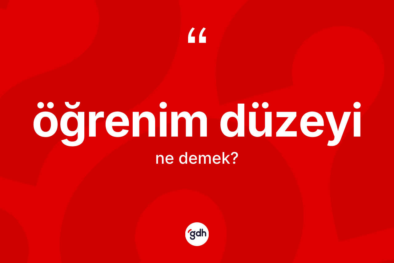 Öğrenim düzeyi kelimesi ne demek? Öğrenim düzeyi kelimesinin TDK'ya göre açıklaması nedir?