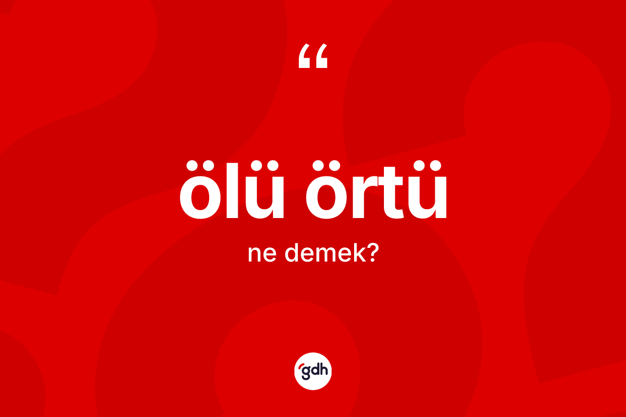 Ölü örtü kelimesi ne anlama gelir? Ölü örtünün TDK'ya göre anlamı nedir?