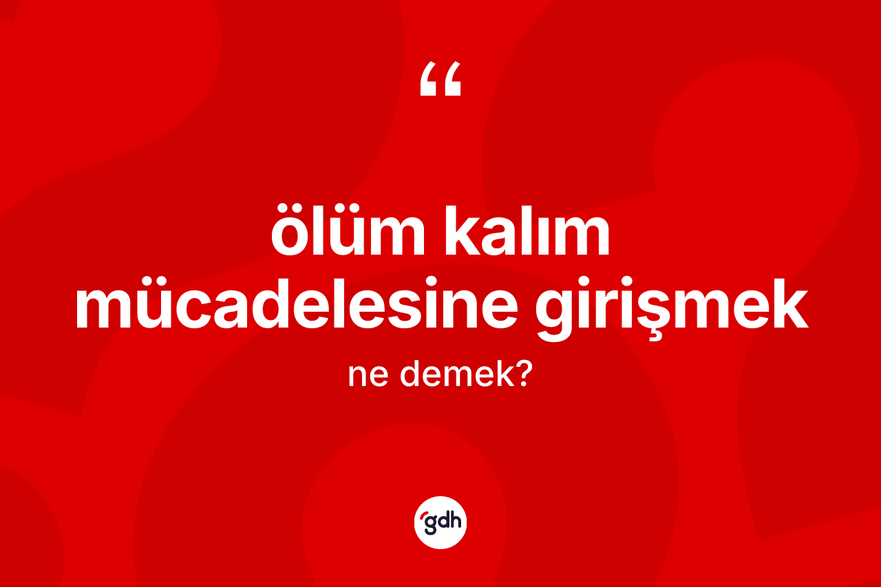 Ölüm kalım mücadelesine girişmek sözü nedir? Ölüm kalım mücadelesine girişmek ifadesinin TDK'ya göre anlamı nedir?