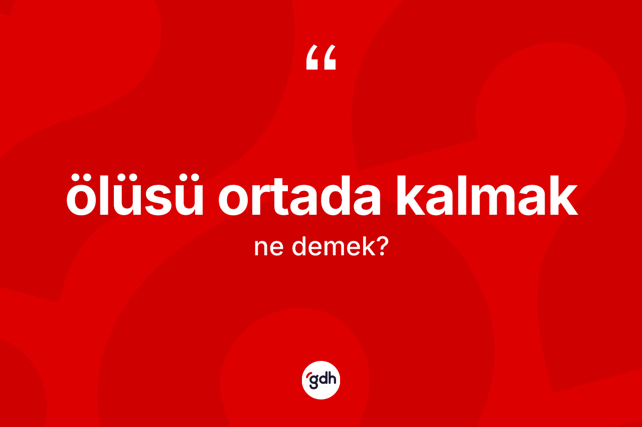 Ölüsü ortada kalmak sözü ne demek? Ölüsü ortada kalmak sözünün TDK'ya göre anlamı nedir?