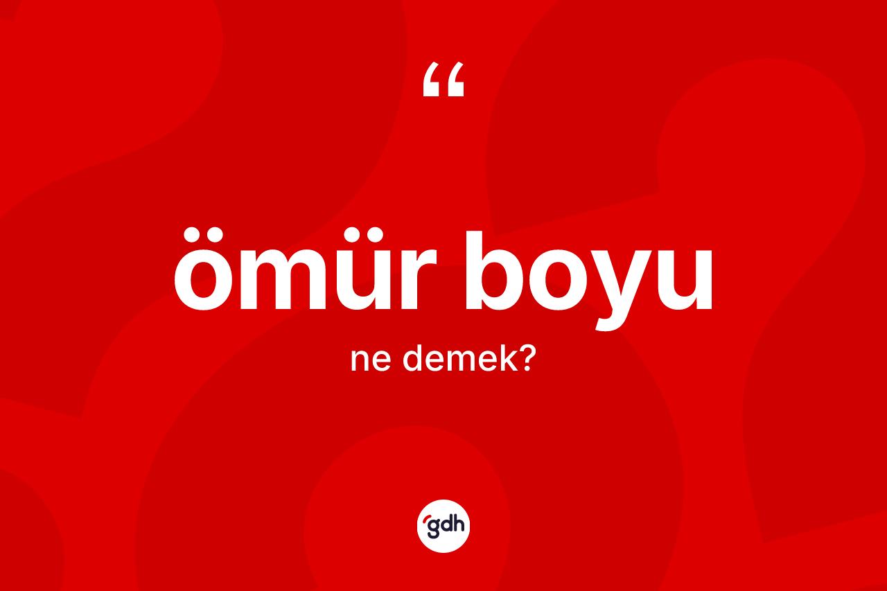 Ömür boyu kelimesi nedir? Ömür boyu kelimesinin kaç farklı anlamı var?