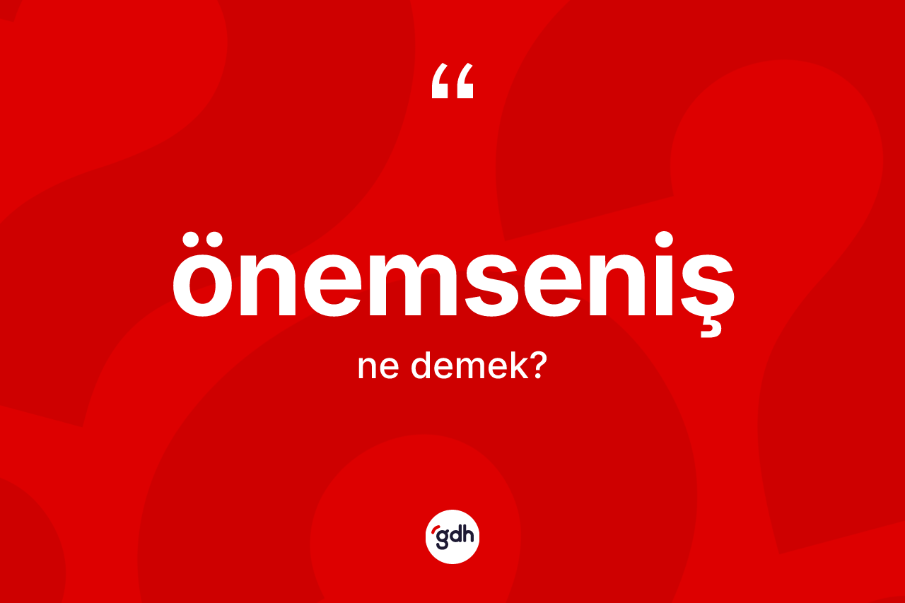 Önemseniş kelimesinin tanımı nedir? Önemsenişin TDK'ya göre anlamı nedir?