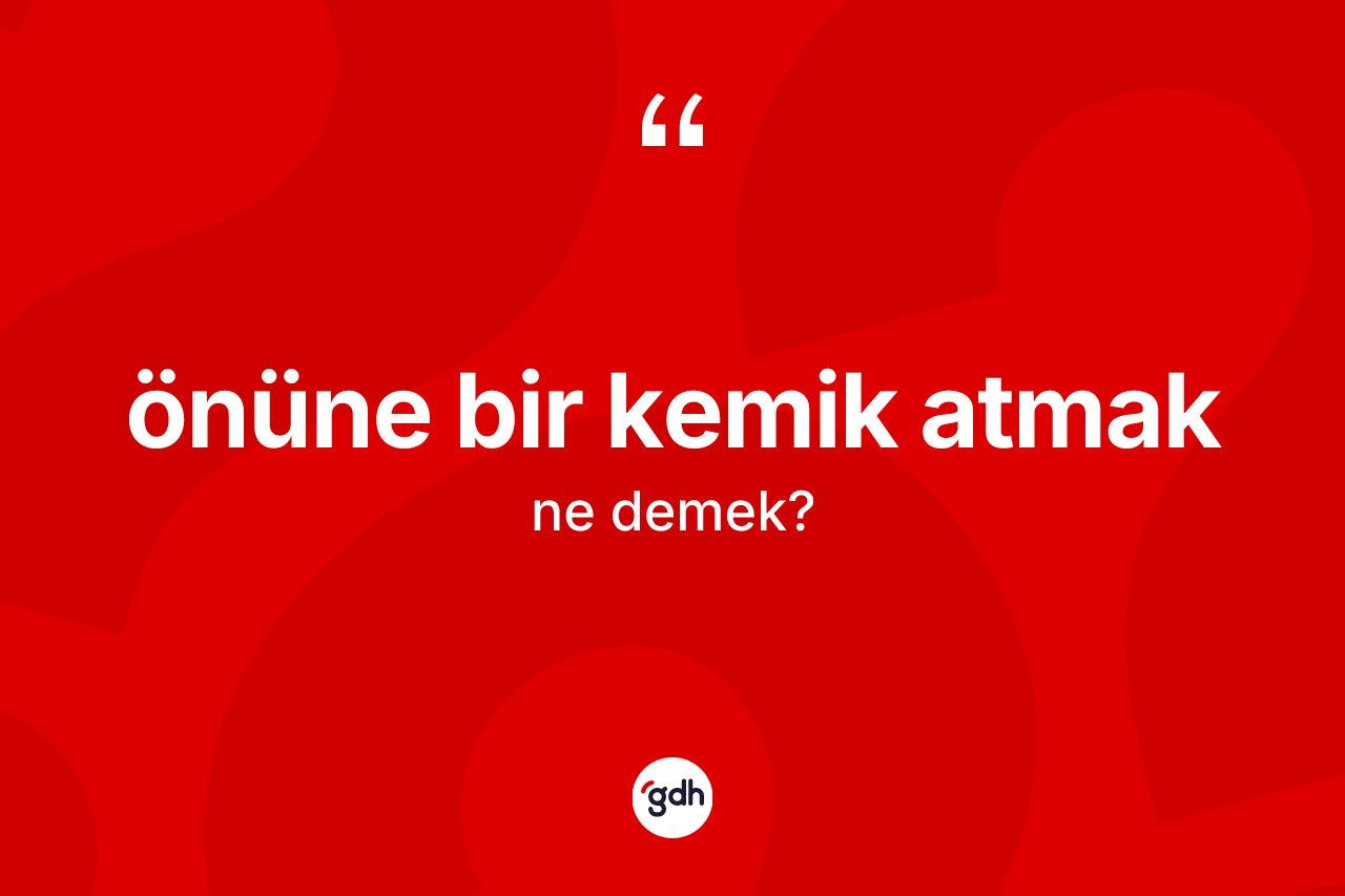 Önüne bir kemik atmak ifadesi nedir? Önüne bir kemik atmak sözünün TDK anlamı nedir?