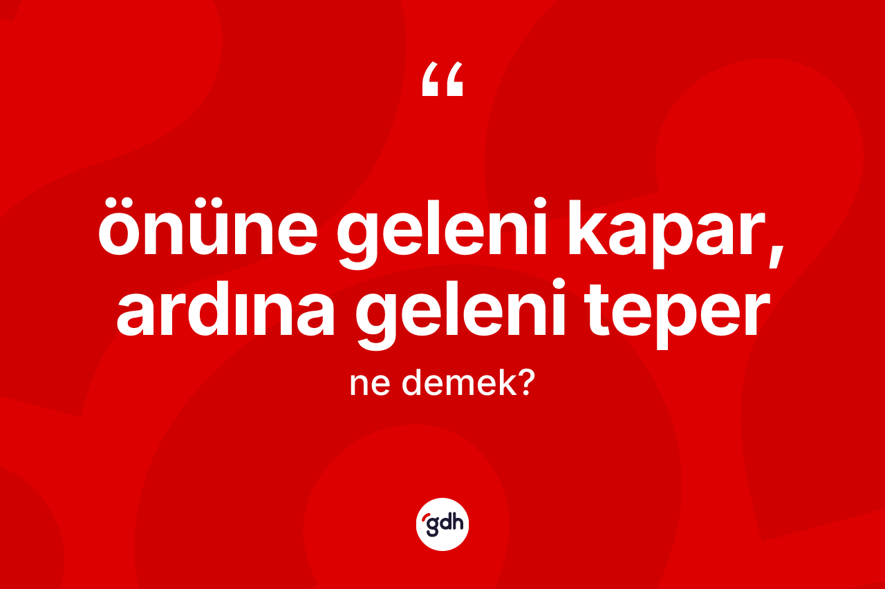 Önüne geleni kapar, ardına geleni teper ne anlama gelir? Önüne geleni kapar, ardına geleni teper ifadesi hangi durumlarda kullanılır?