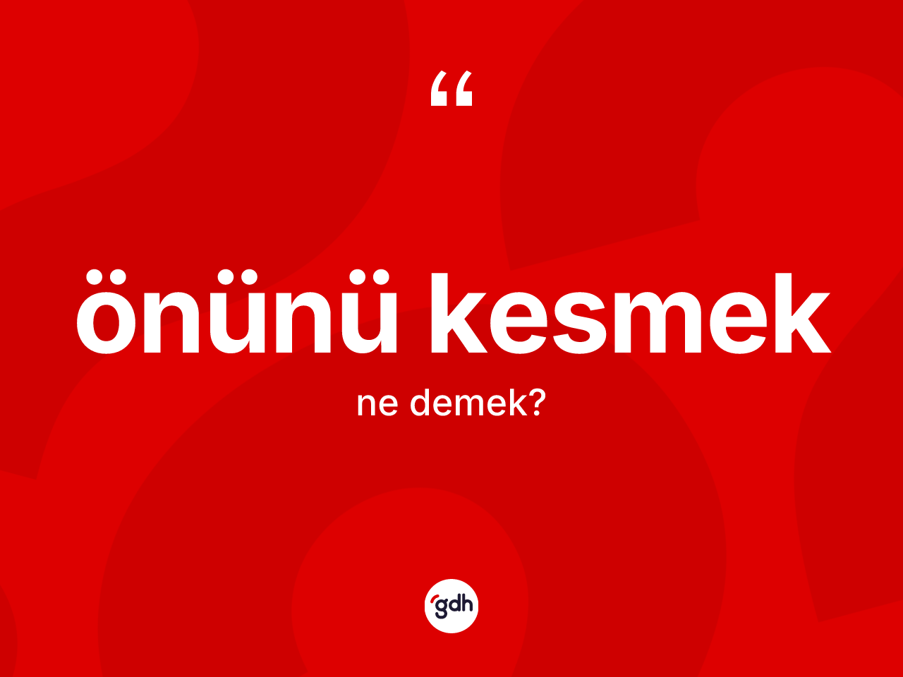 Önünü kesmek ifadesinin tanımı nedir? Önünü kesmek ifadesinin TDK'ya göre anlamı nedir?