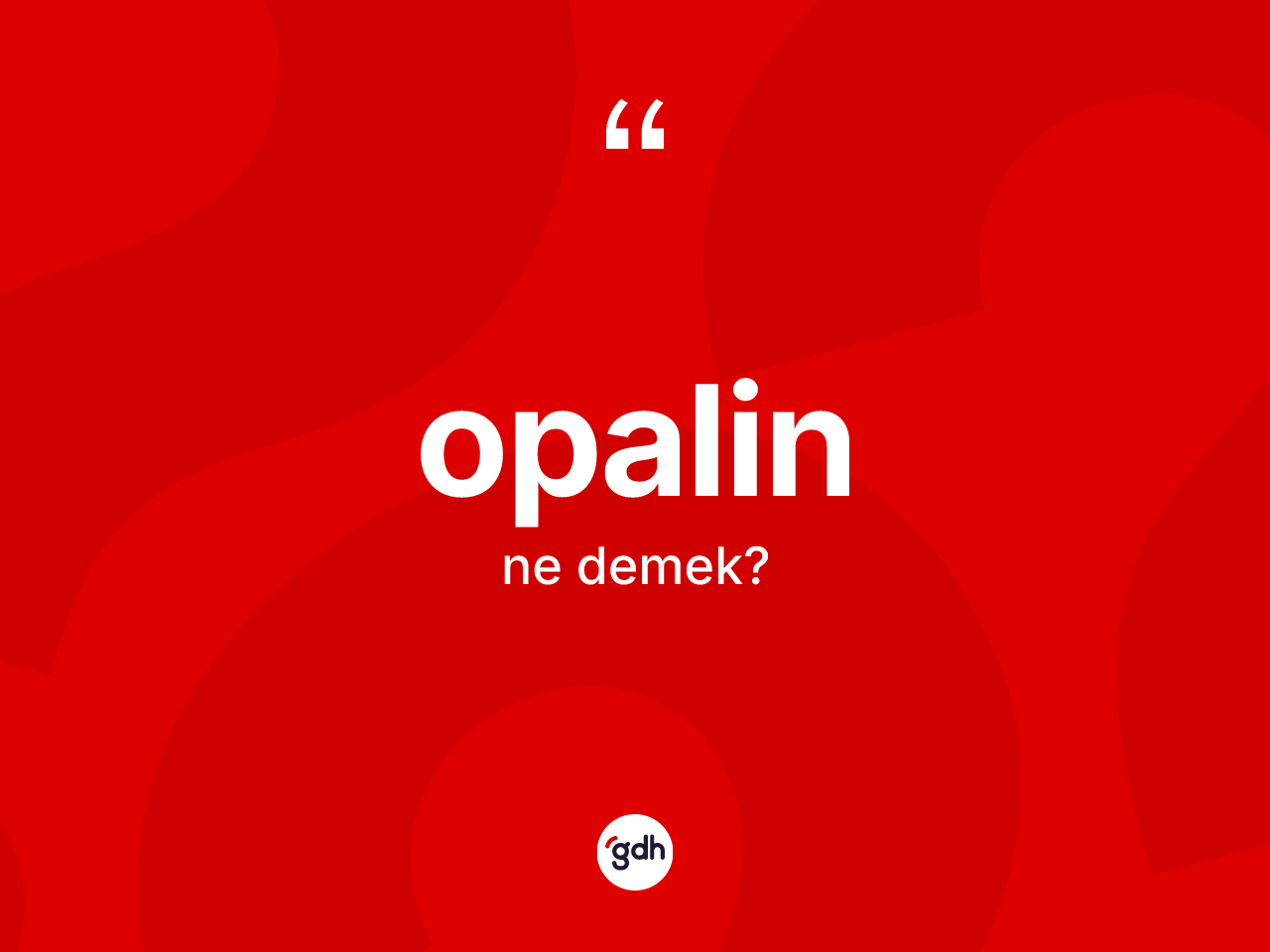 Opalin kelimesi nedir? Opalinin TDK'ya göre anlamı nedir?