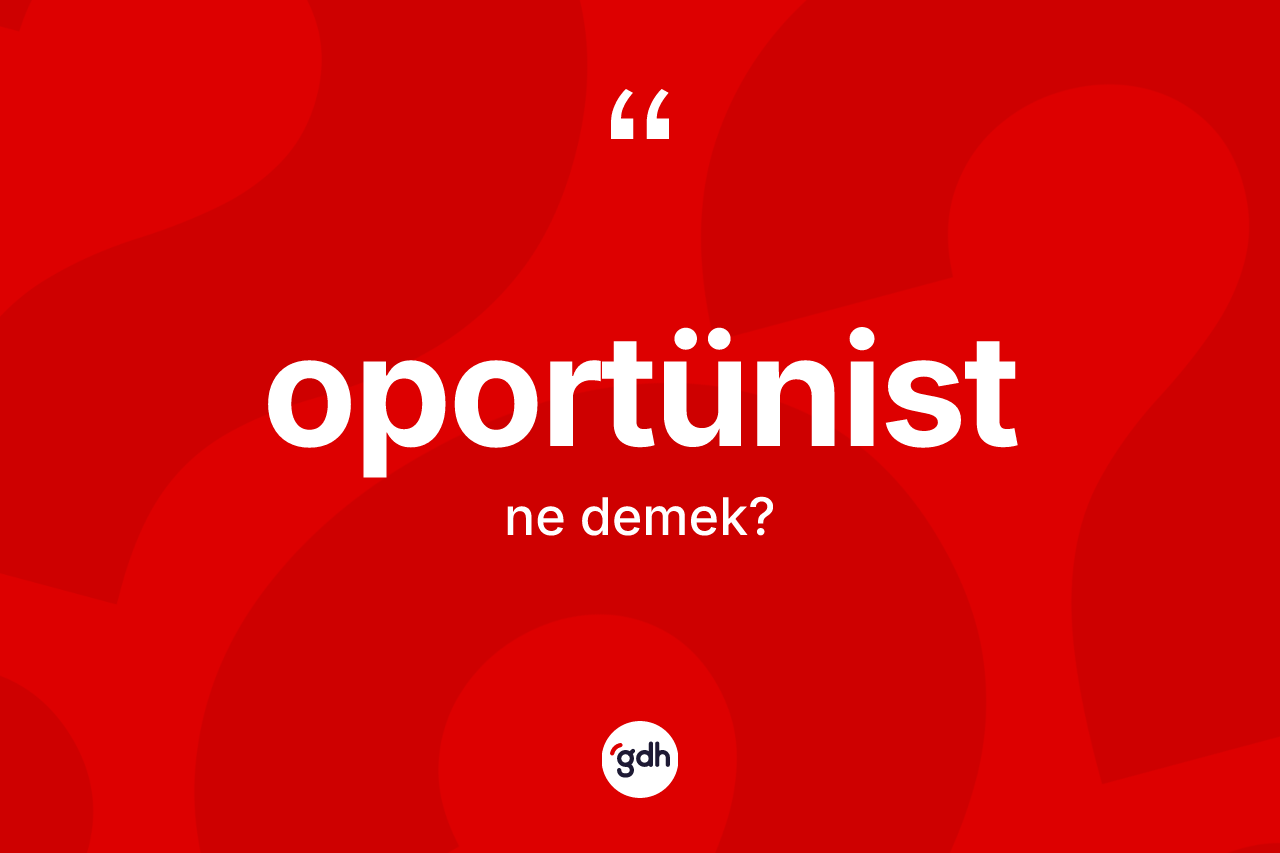 Oportünist kelimesi ne anlama gelir? Oportünist kelimesinin TDK'ya göre açıklaması nedir?