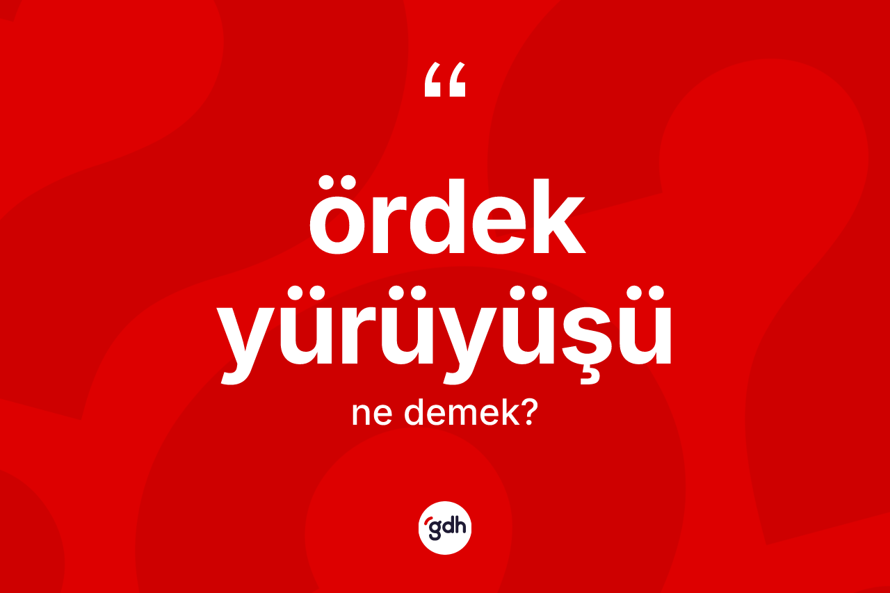 Ördek yürüyüşü kelimesinin anlamı nedir? Ördek yürüyüşü kelimesinin TDK anlamı nedir?