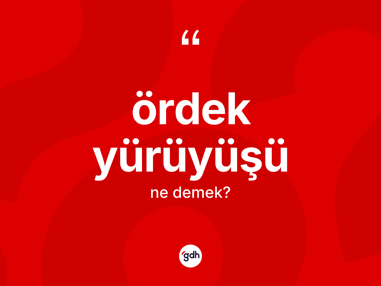 Ördek yürüyüşü kelimesinin anlamı nedir? Ördek yürüyüşü kelimesinin TDK anlamı nedir?