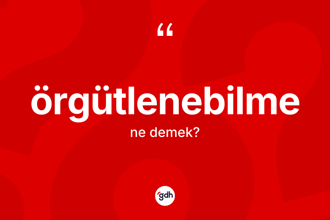 Örgütlenebilme kelimesi nedir? Örgütlenebilme kelimesinin kaç farklı anlamı var?