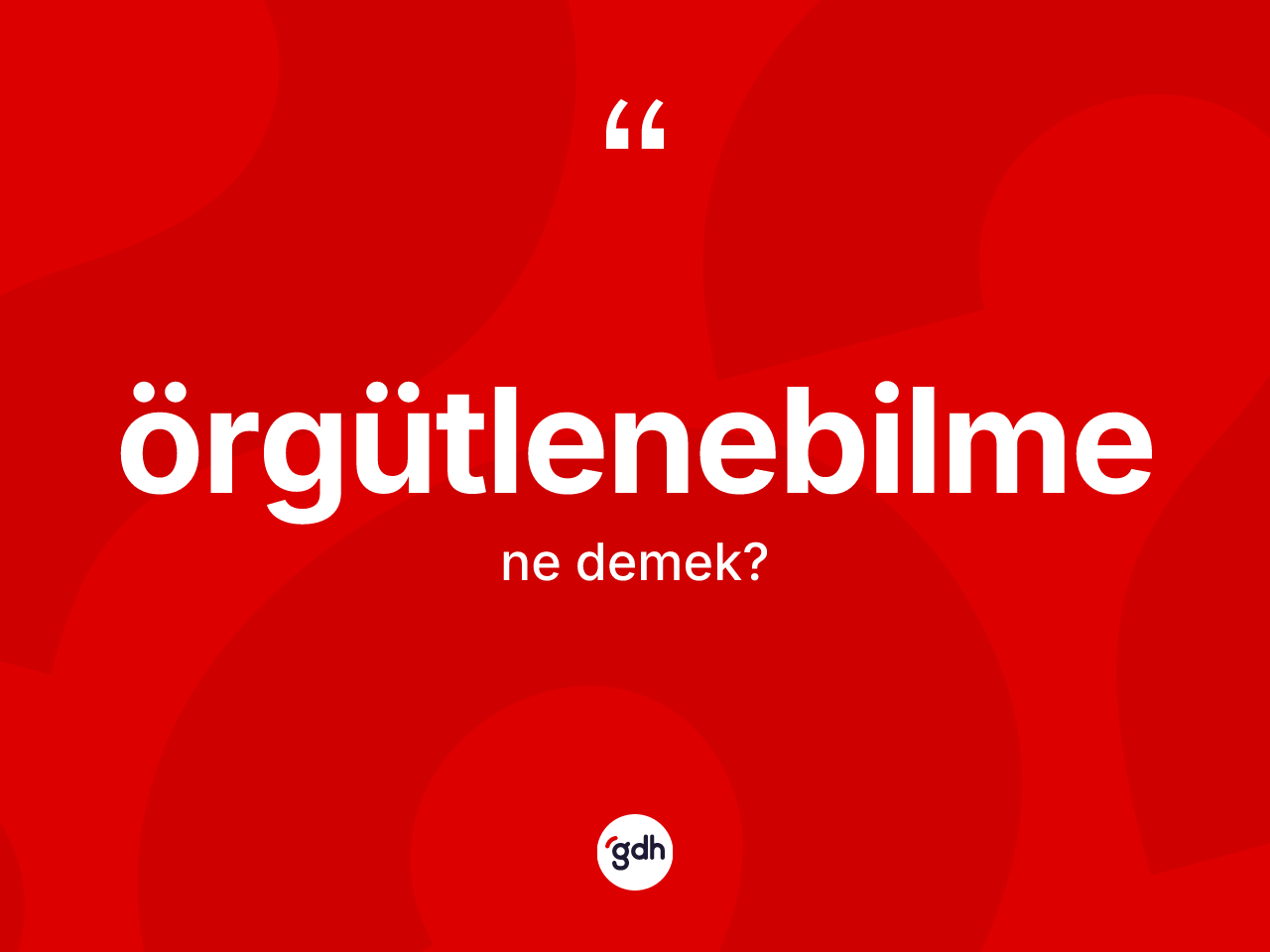 Örgütlenebilme kelimesi nedir? Örgütlenebilme kelimesinin kaç farklı anlamı var?