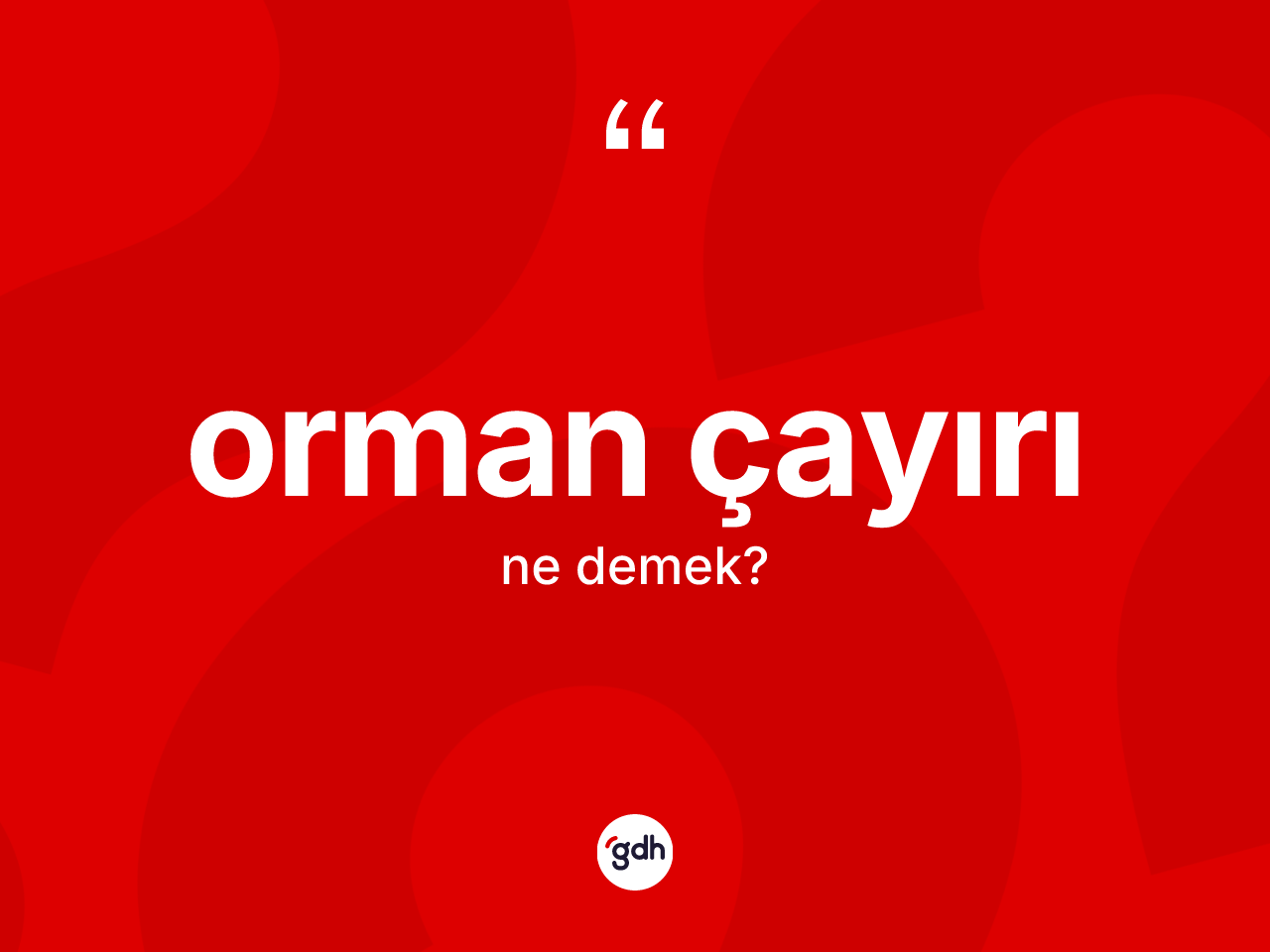 Orman çayırı kelimesinin sözlükteki tanımı nedir? Orman çayırının TDK'ya göre anlamı nedir?
