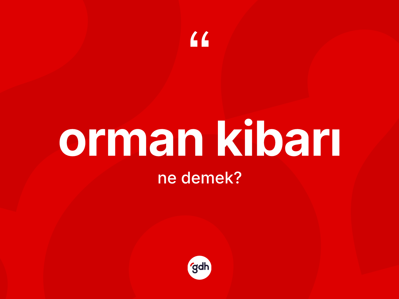 Orman kibarı kelimesi ne demek? Orman kibarının kısaca tanımı nedir?