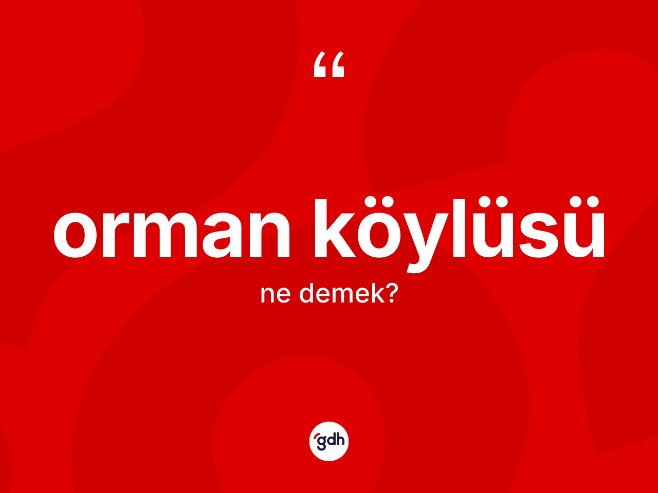 Orman köylüsü ne anlama gelir? Orman köylüsünün TDK'ya göre anlamı nedir?