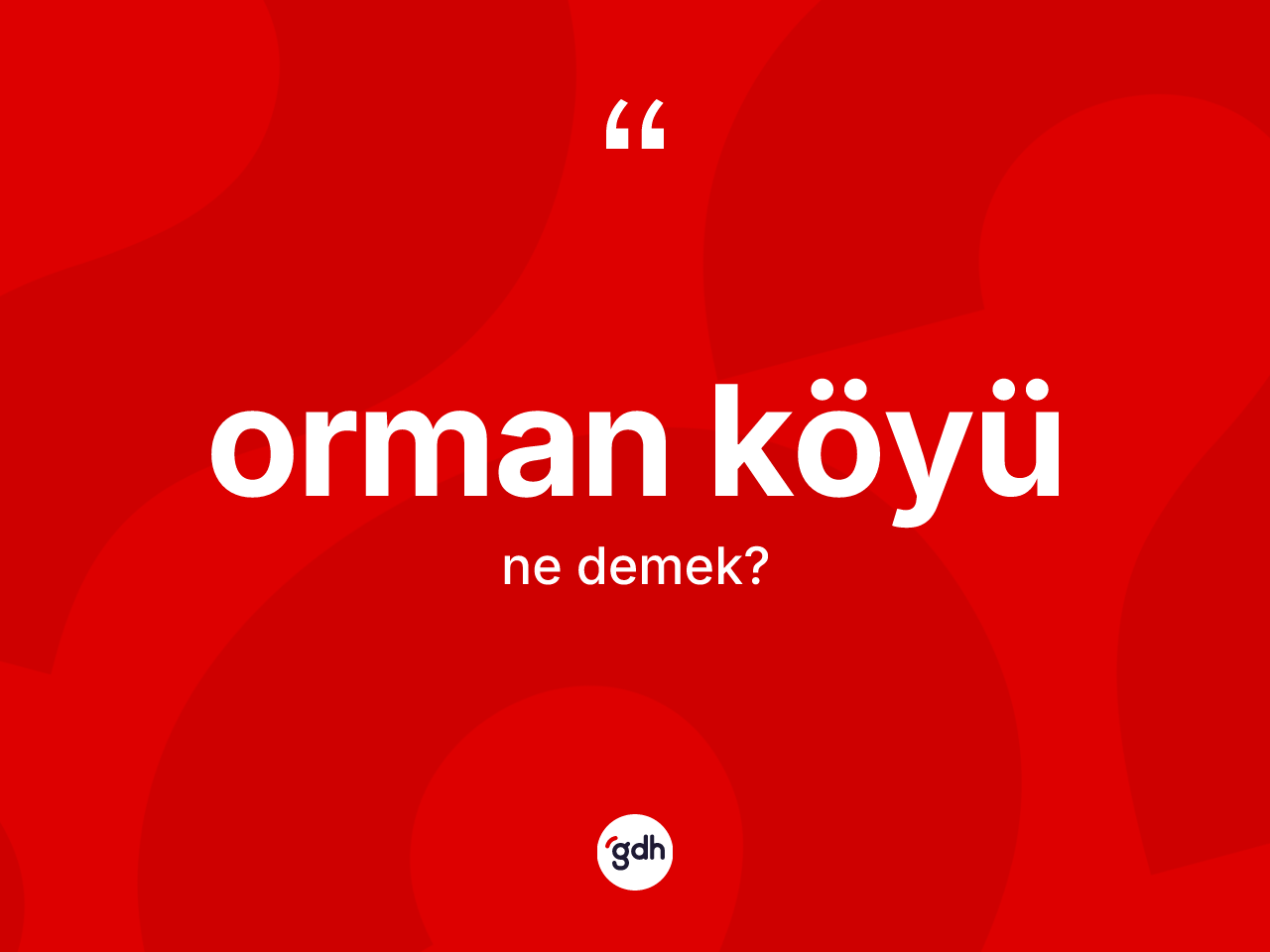 Orman köyü ne anlama gelir? Orman köyünün TDK'ya göre anlamı nedir?