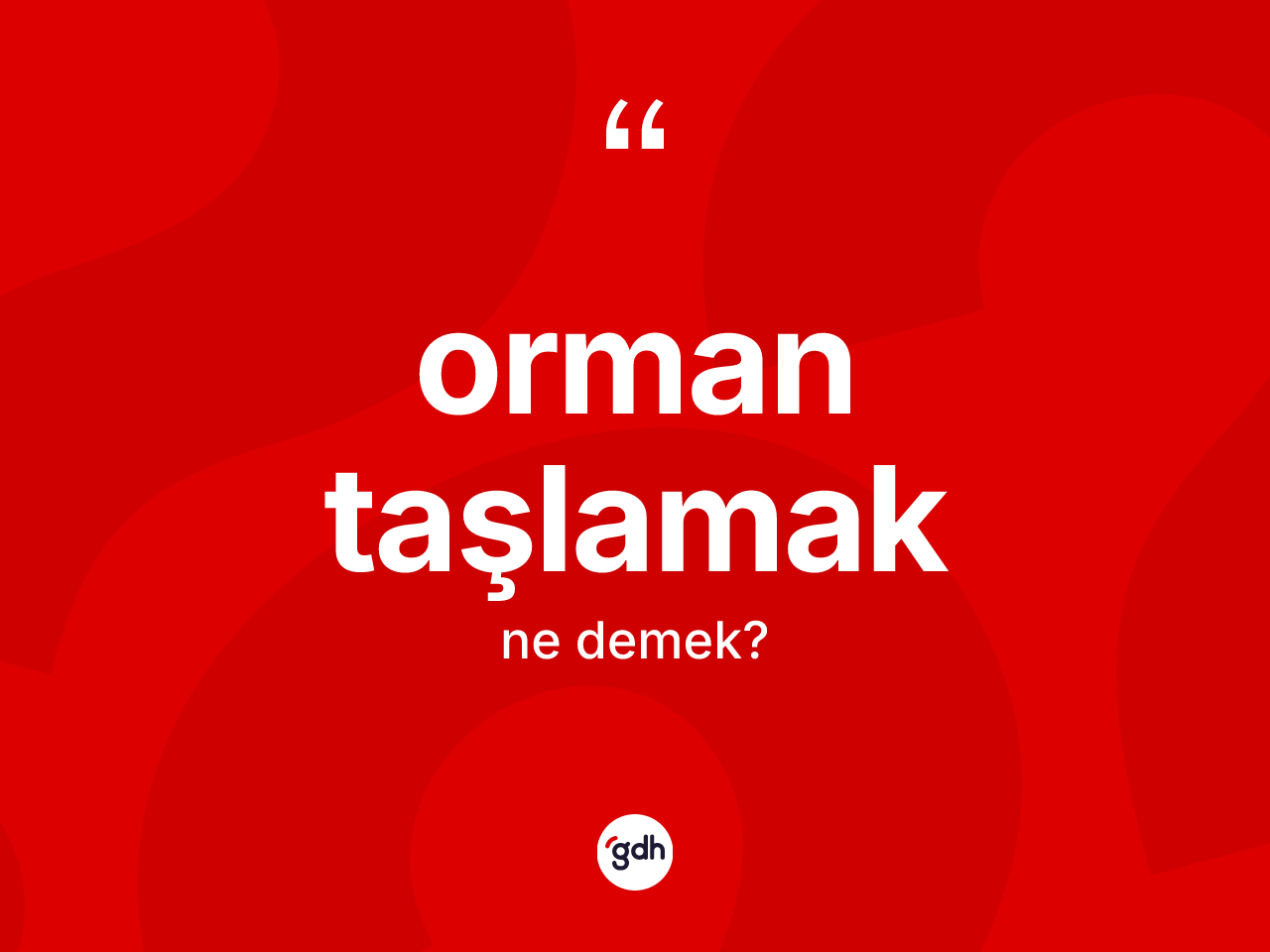 Orman taşlamak ifadesinin anlamı nedir? Orman taşlamak sözünün sözlük anlamı nedir?