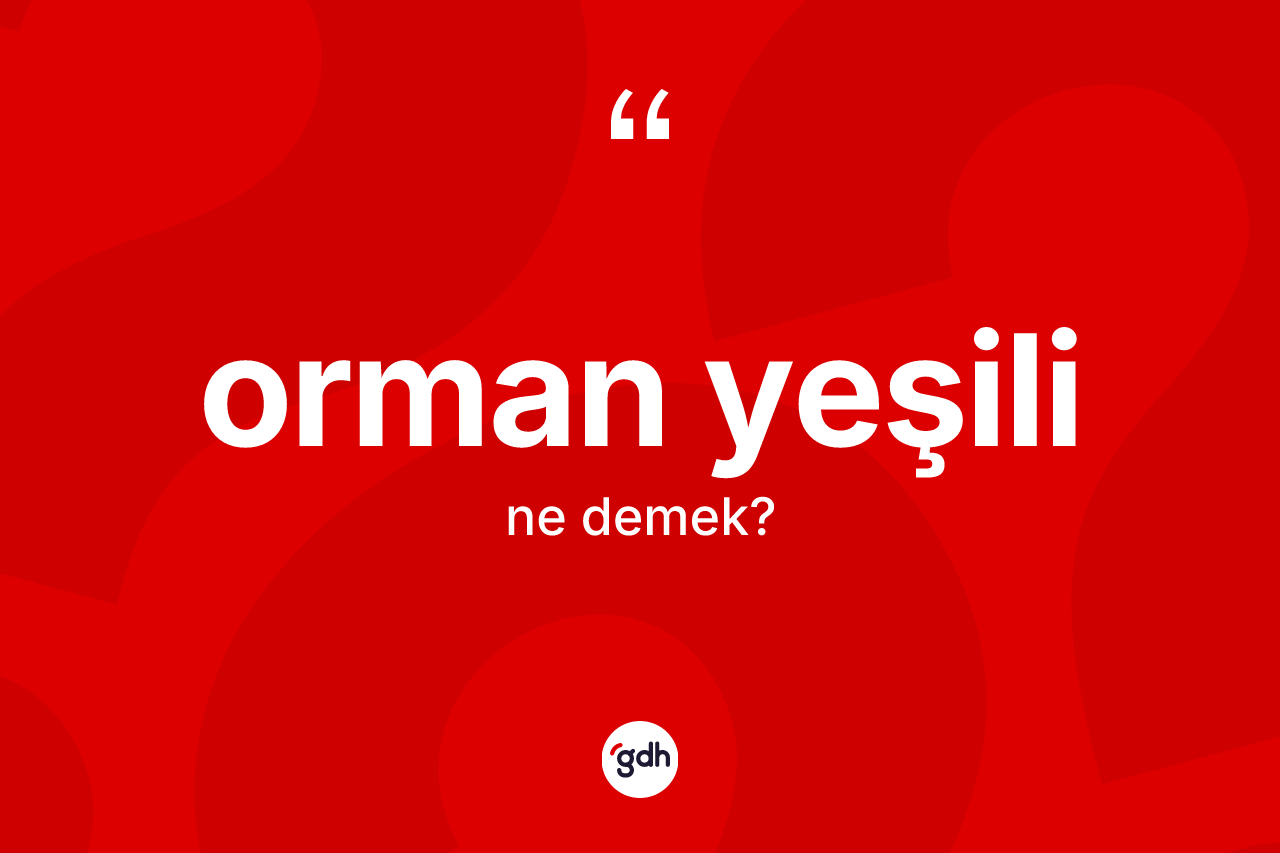 Orman yeşili kelimesinin anlamı nedir? Orman yeşilinin TDK'ya göre anlamı nedir?