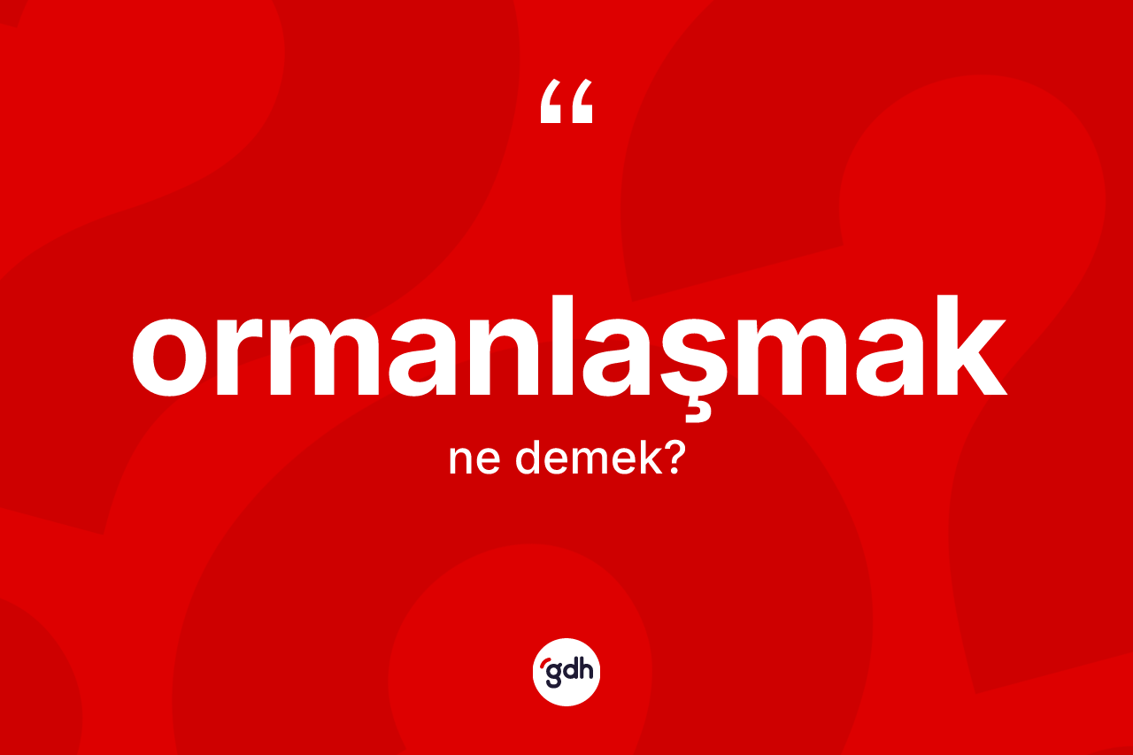 Ormanlaşmak kelimesi ne anlama gelir? Ormanlaşmağın sözlükteki anlamı nedir?