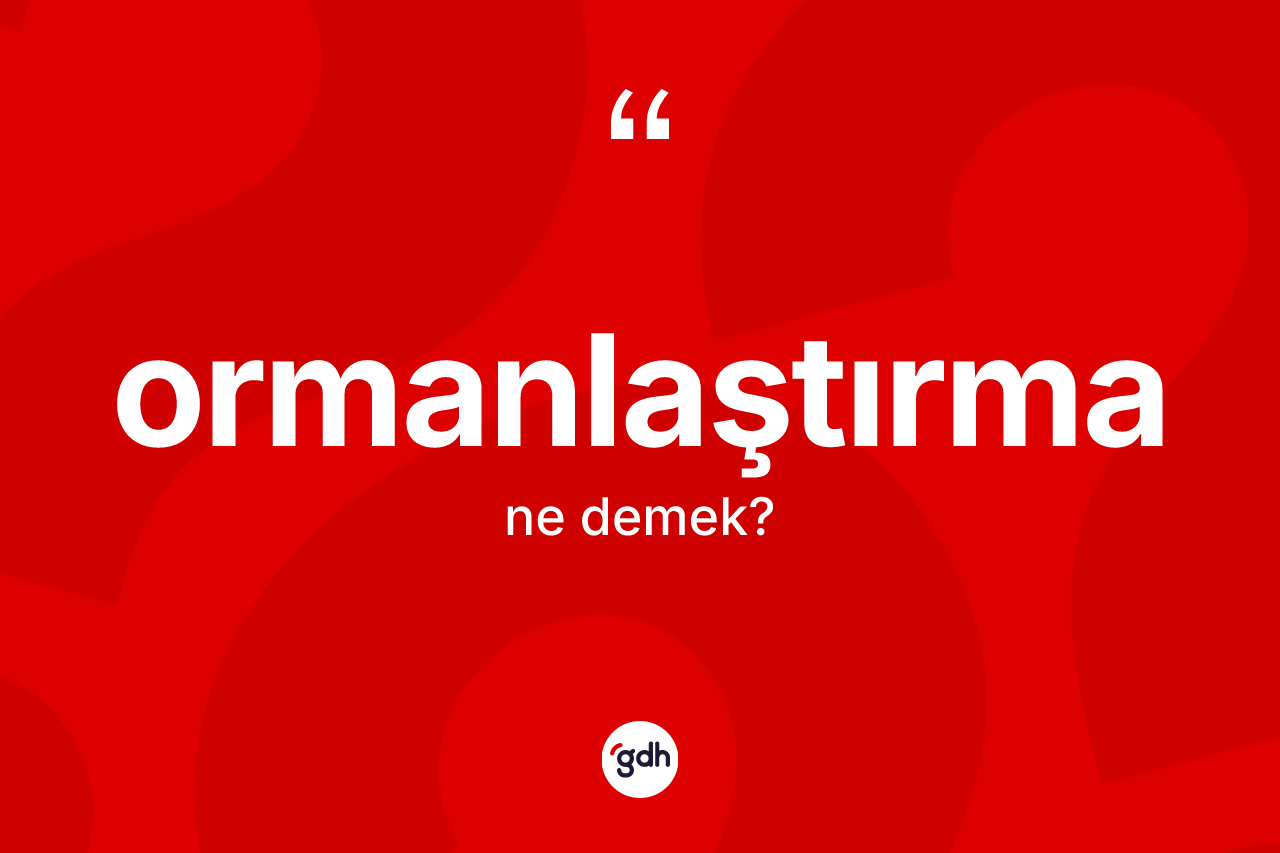 Ormanlaştırma kelimesi nedir? Ormanlaştırmanın TDK'ya göre anlamı nedir?