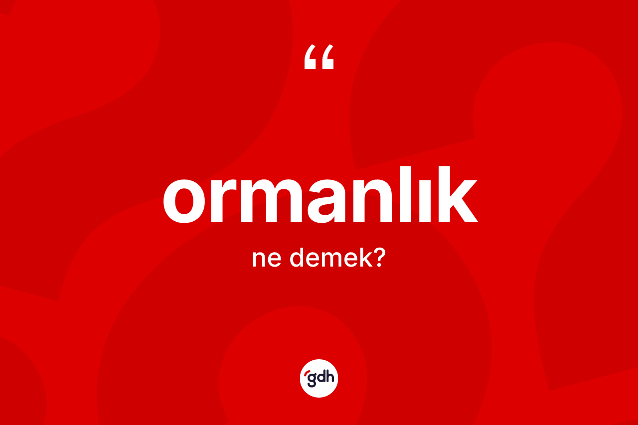 Ormanlık kelimesinin tanımı nedir? Ormanlık kelimesinin TDK'ya göre açıklaması nedir?
