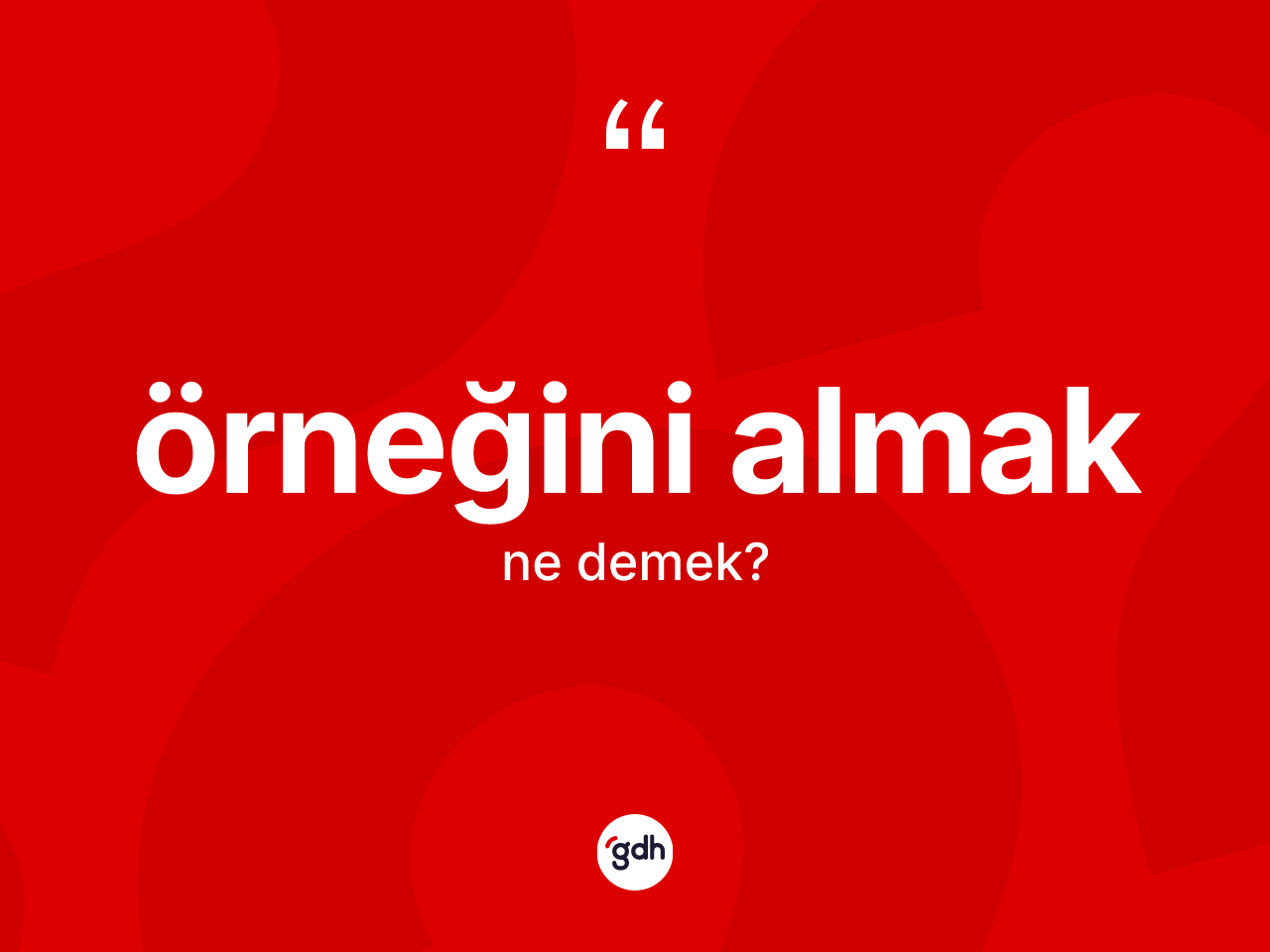 Örneğini almak nedir? Örneğini almak ifadesinin TDK anlamı nedir?