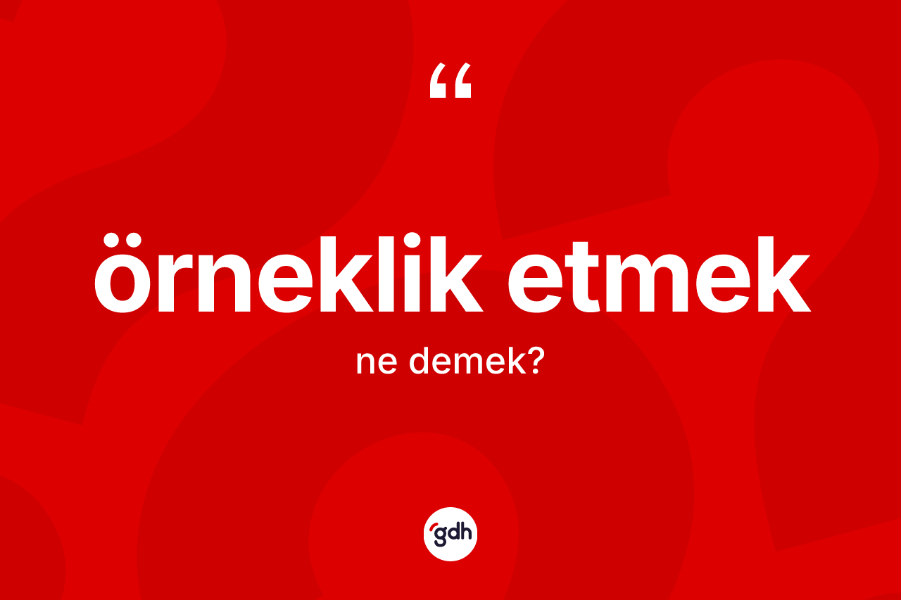 Örneklik etmek ifadesinin kısaca tanımı nedir? Örneklik etmek sözünün TDK açıklaması nedir?