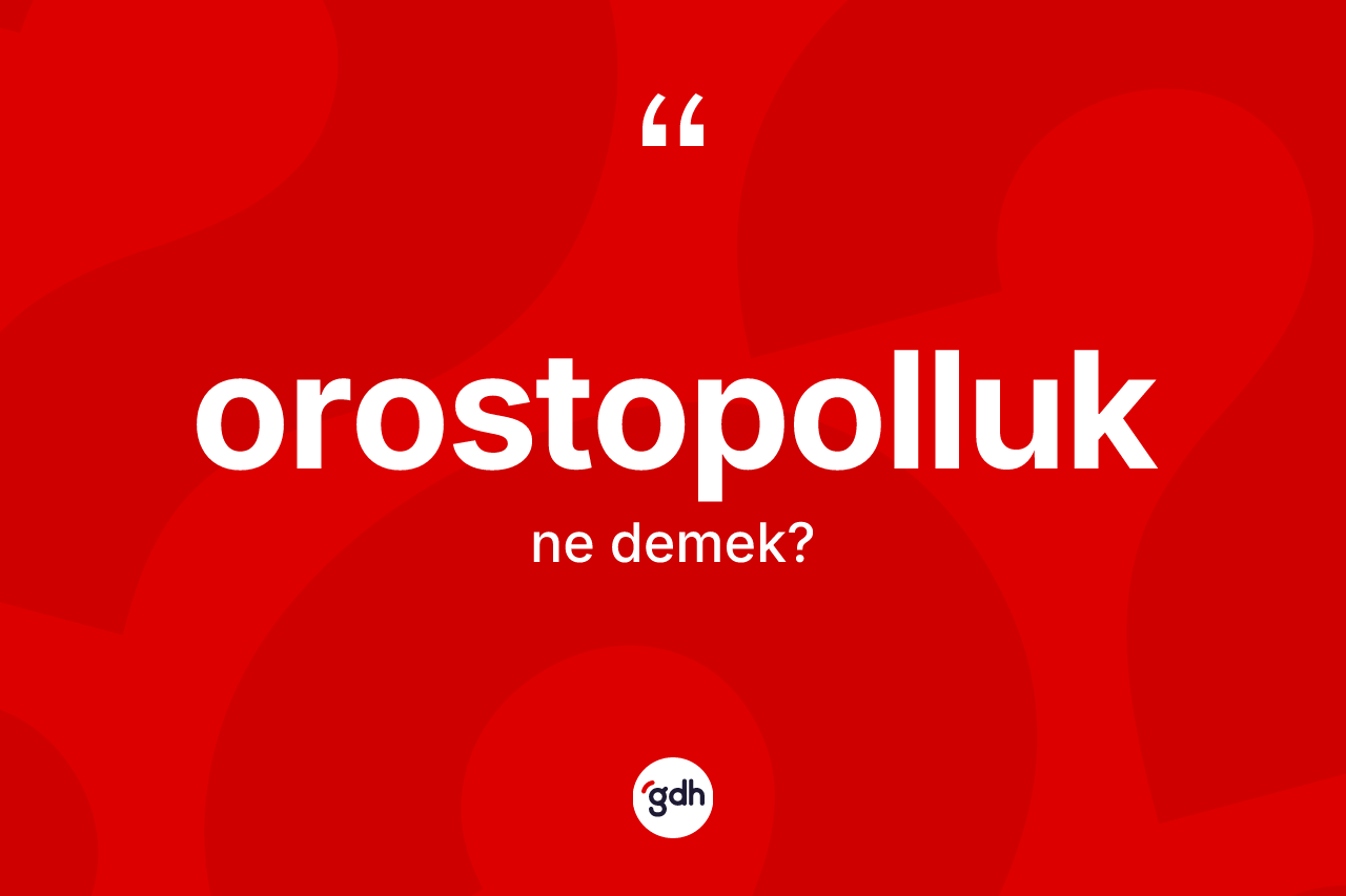 Orostopolluk kelimesinin sözlükteki tanımı nedir? Orostopolluk kelimesinin TDK'ya göre açıklaması nedir?