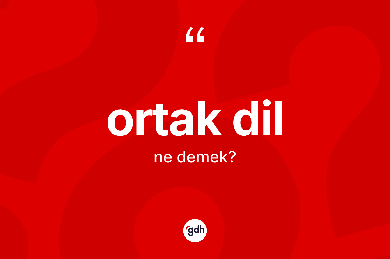 Ortak dil kelimesi ne anlama gelir? Ortak dilin TDK'ya göre anlamı nedir?