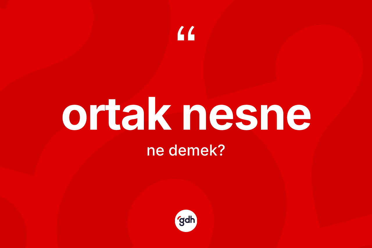 Ortak nesne kelimesinin tanımı nedir? Ortak nesnenin TDK'ya göre anlamı nedir?